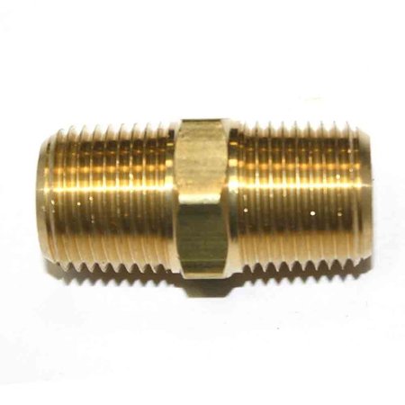 INTERSTATE PNEUMATICS 1/2 Inch NPT Male Brass Hex Nipple FA818